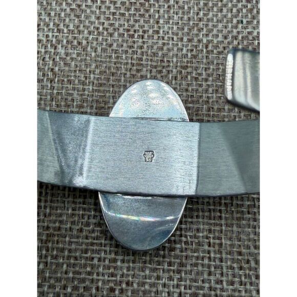 Jay King Mine Finds Sterling Silver Cuff Bracelet Large Oval Blue Apatite/Chryso - Picture 5 of 7